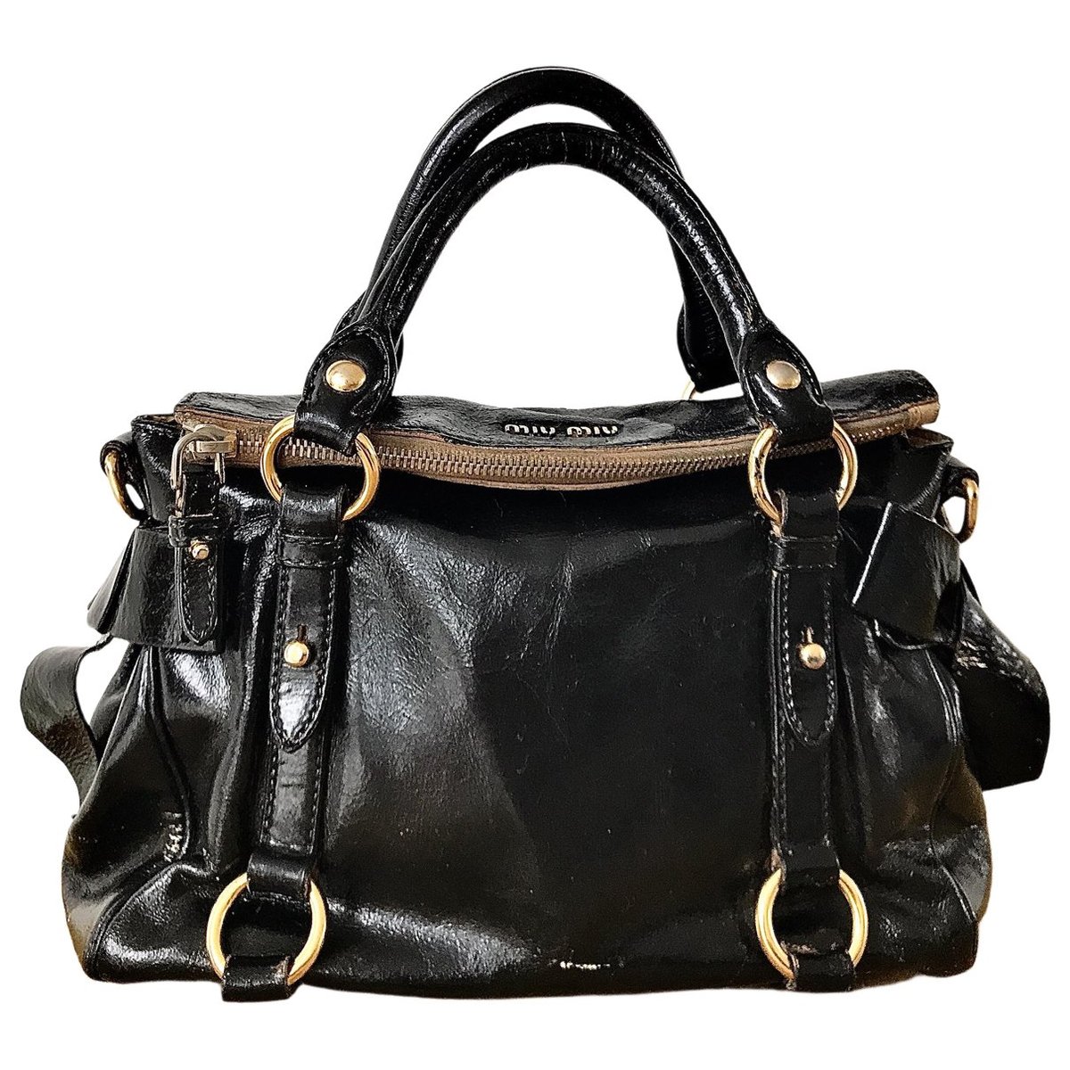 Bow bag leather handbag