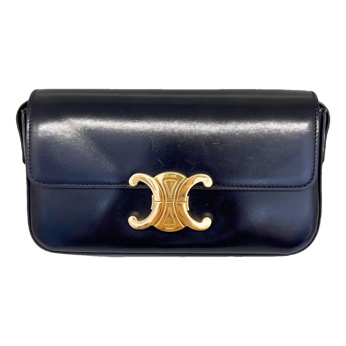 Triomphe chain leather handbag