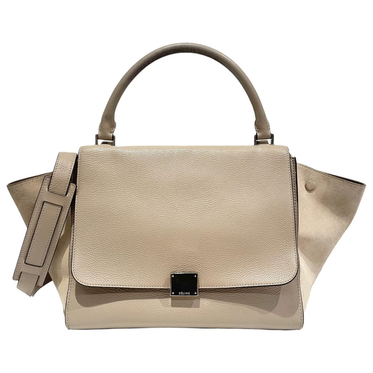Trapèze leather handbag