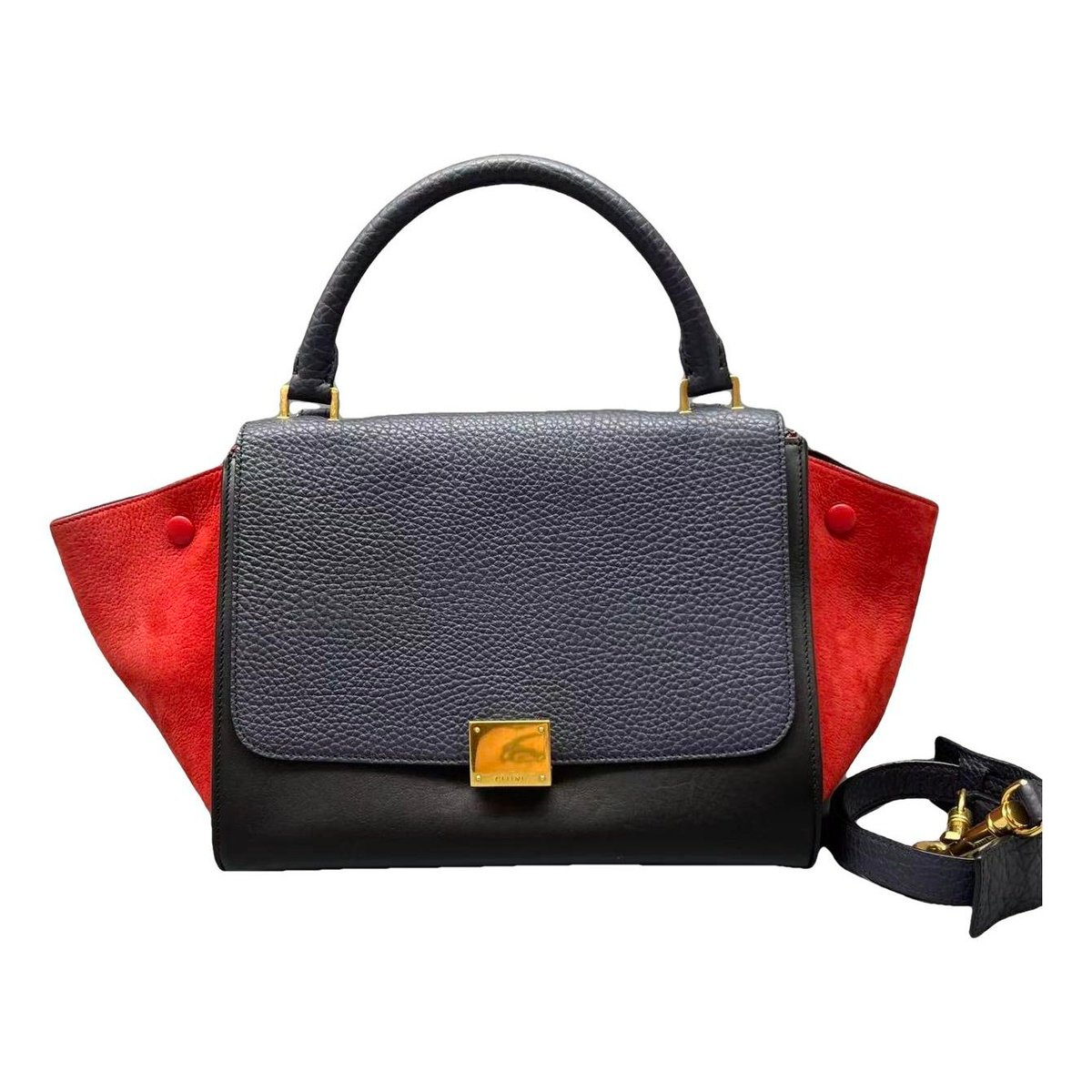 Trapèze leather handbag