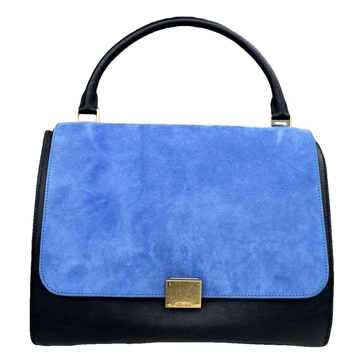 Trapèze leather handbag