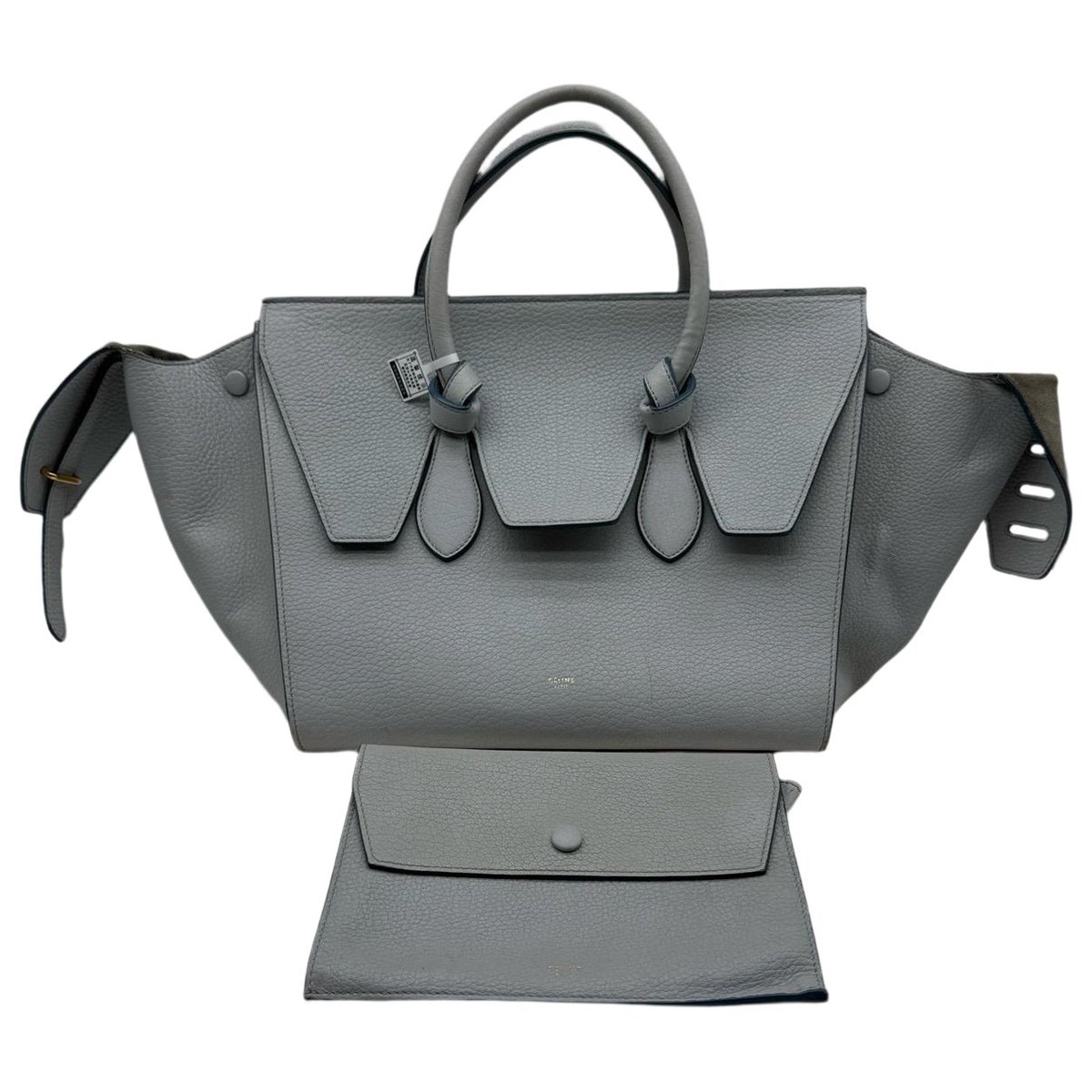 Tie leather handbag