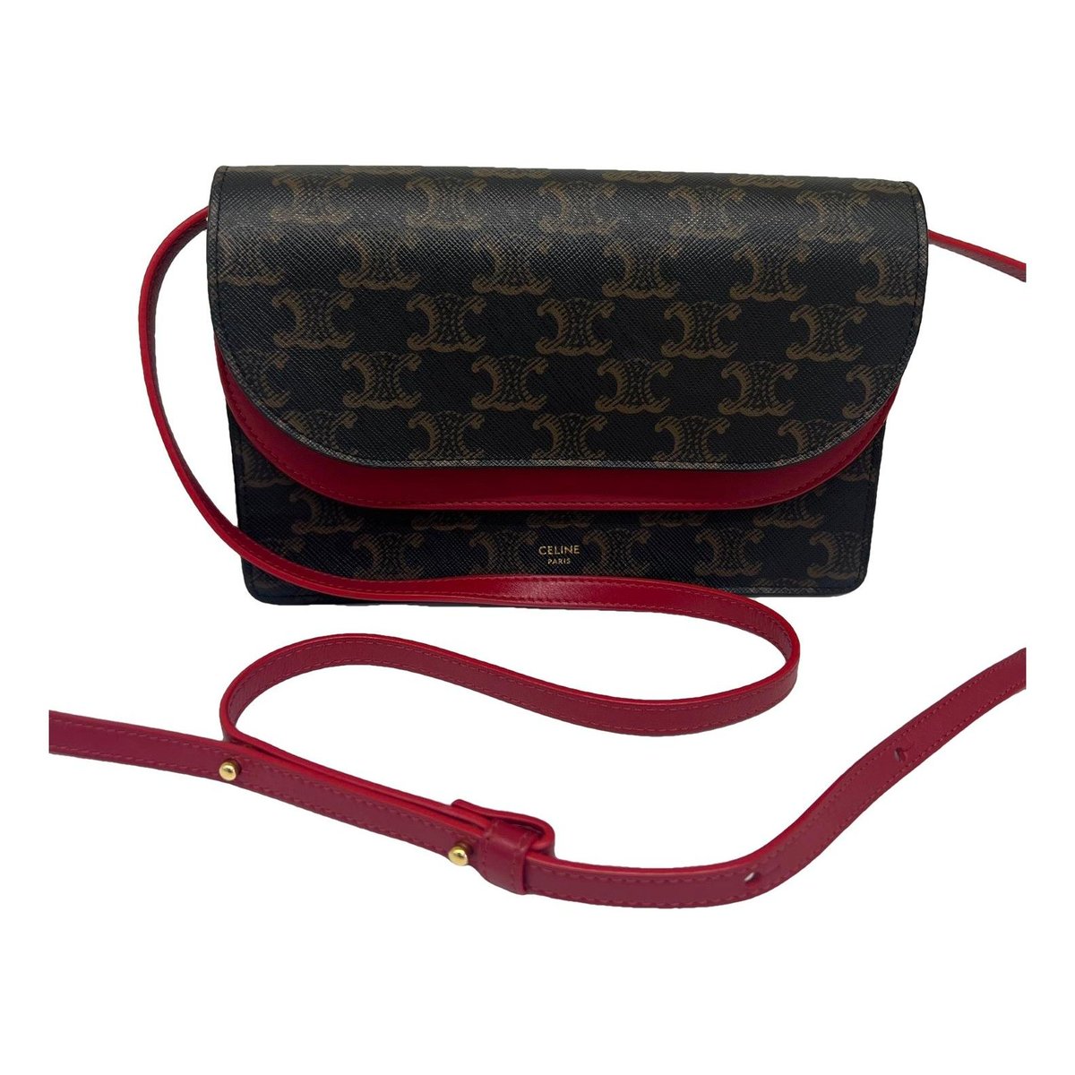 Triomphe vinyl crossbody bag