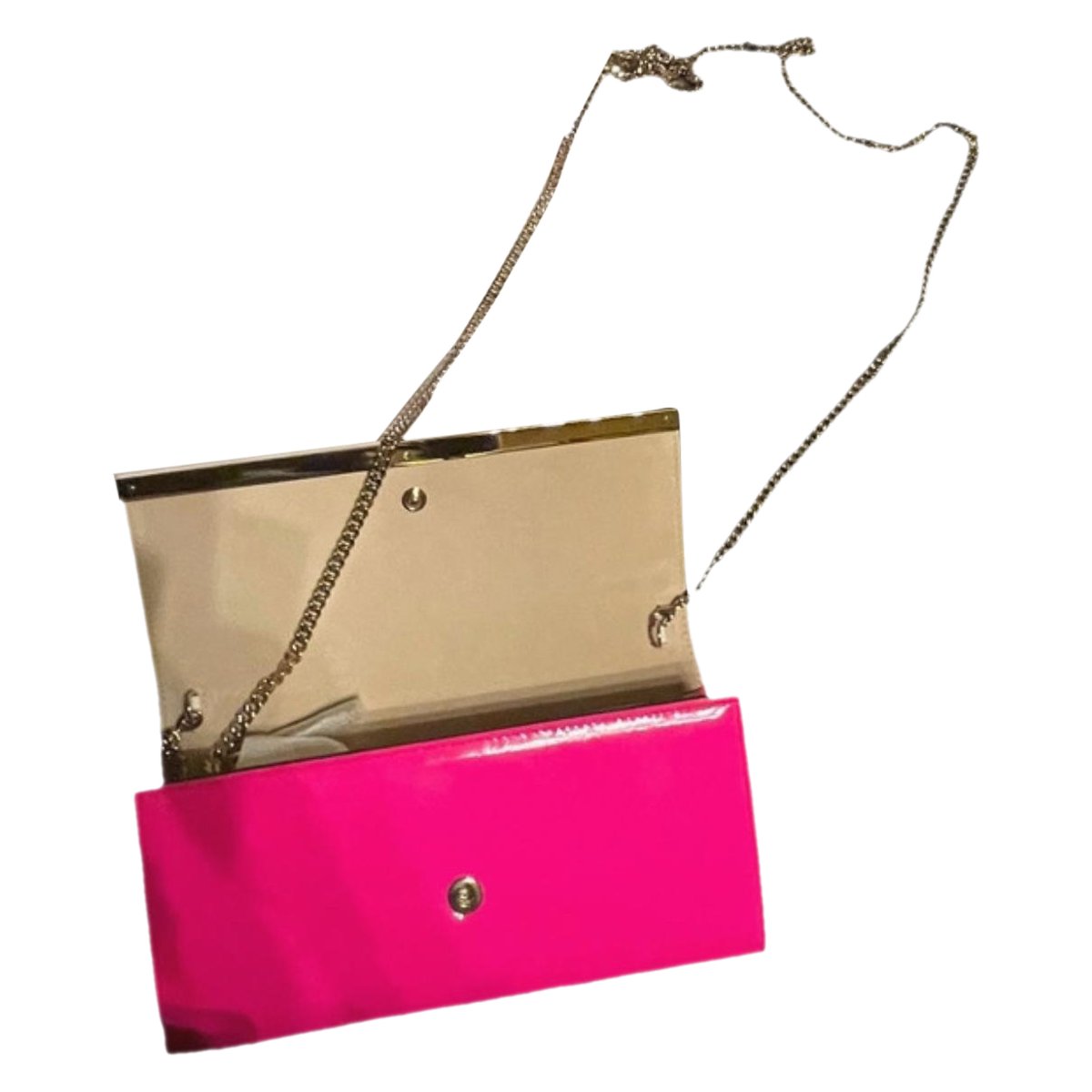 Candy patent leather clutch bag