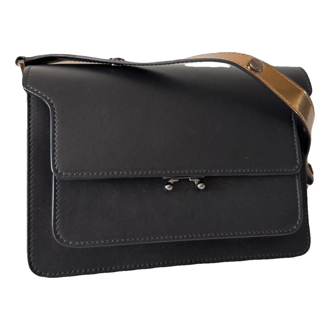 Trunk leather crossbody bag