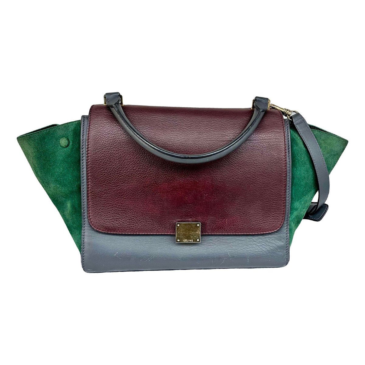 Trapèze leather handbag