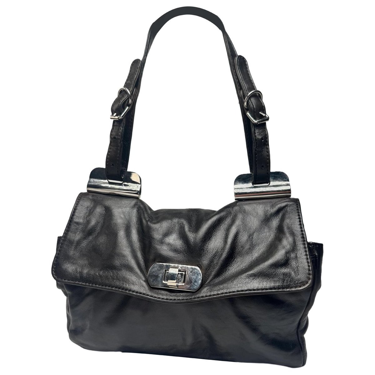 Trunk leather handbag