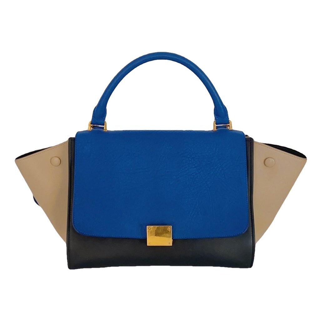 Trapèze leather handbag