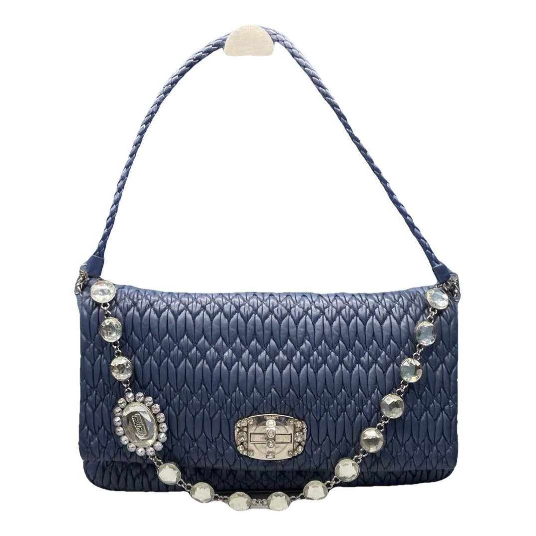 Miu Crystal leather handbag