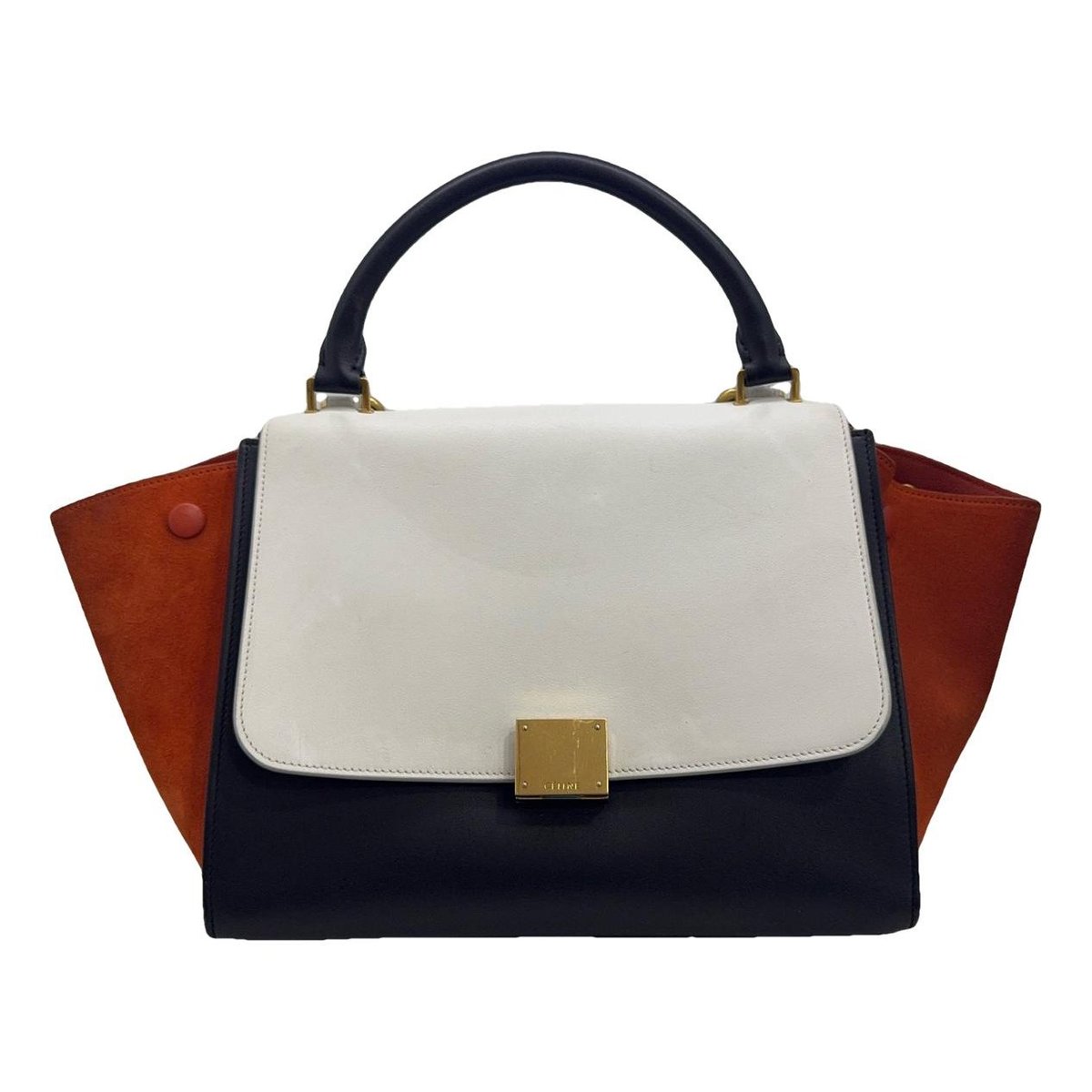 Trapèze leather handbag
