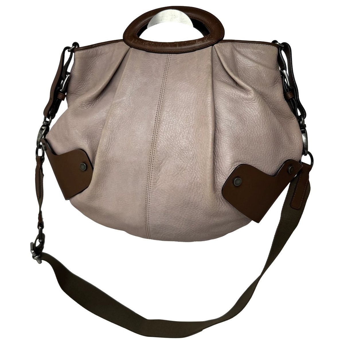 Trunk leather handbag
