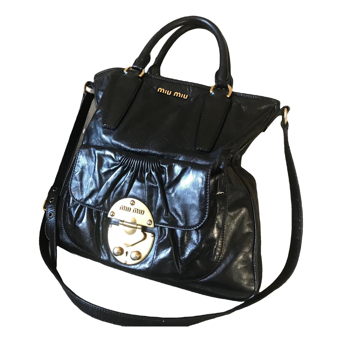Coffer leather handbag