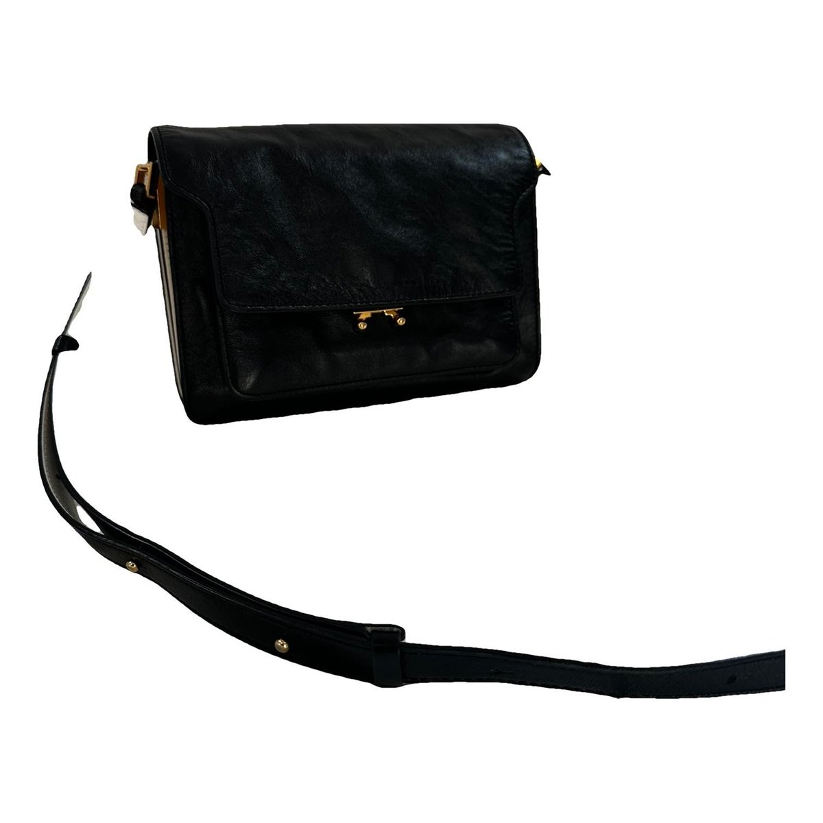 Trunk leather crossbody bag