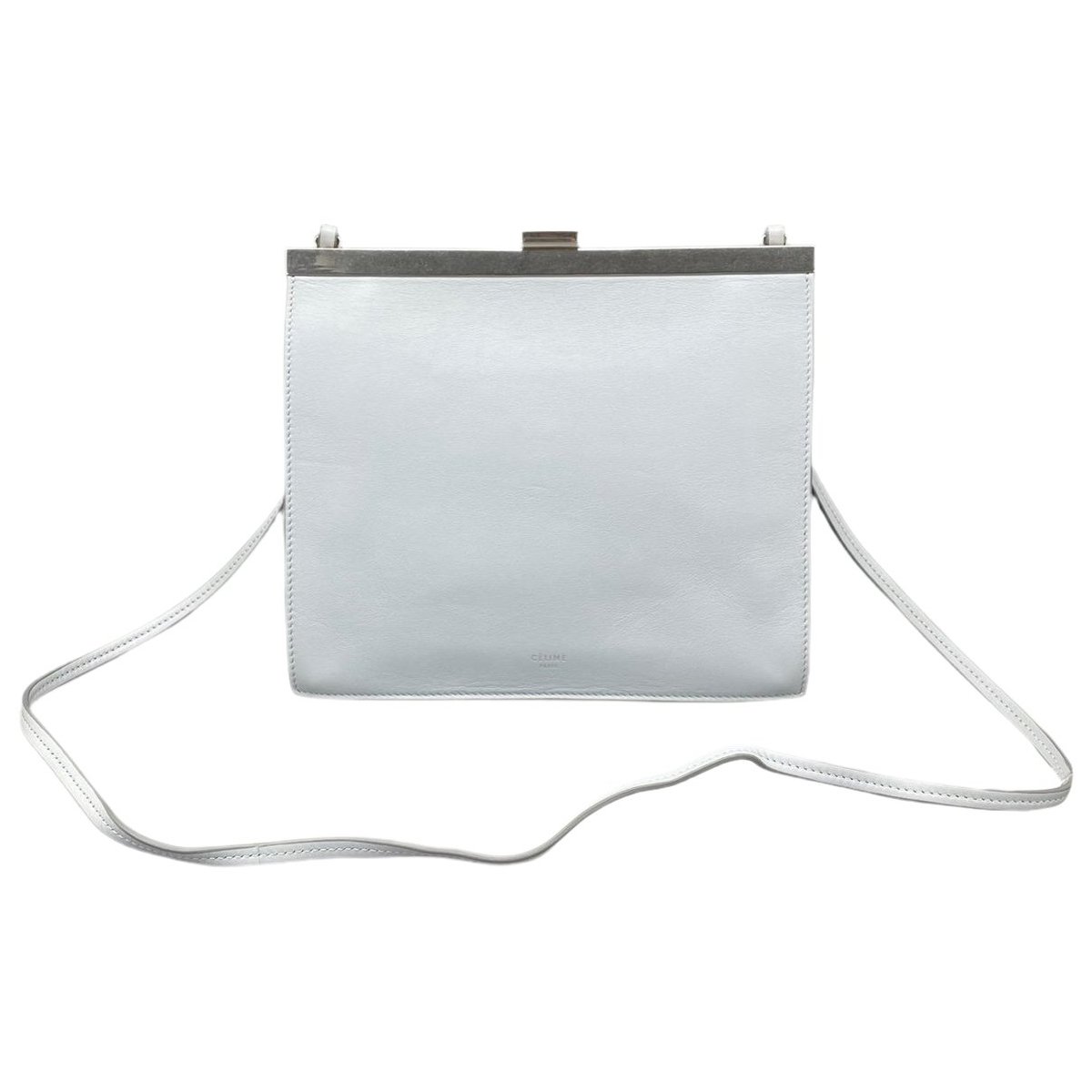Clasp leather crossbody bag