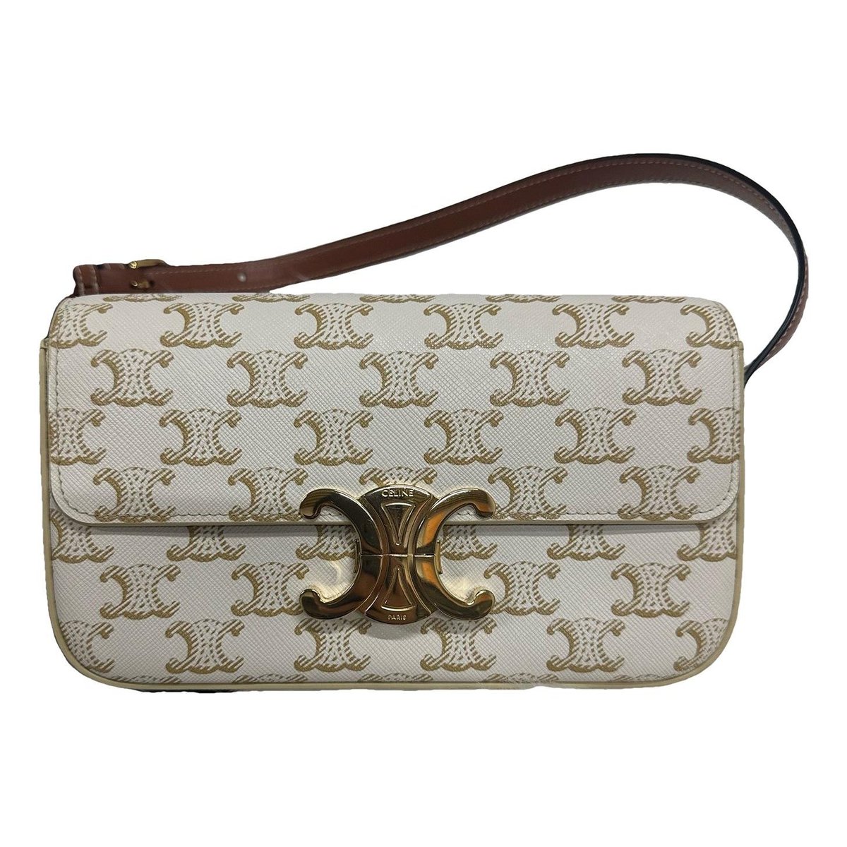 Triomphe chain leather handbag