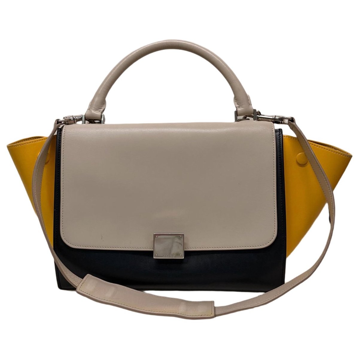 Trapèze leather handbag