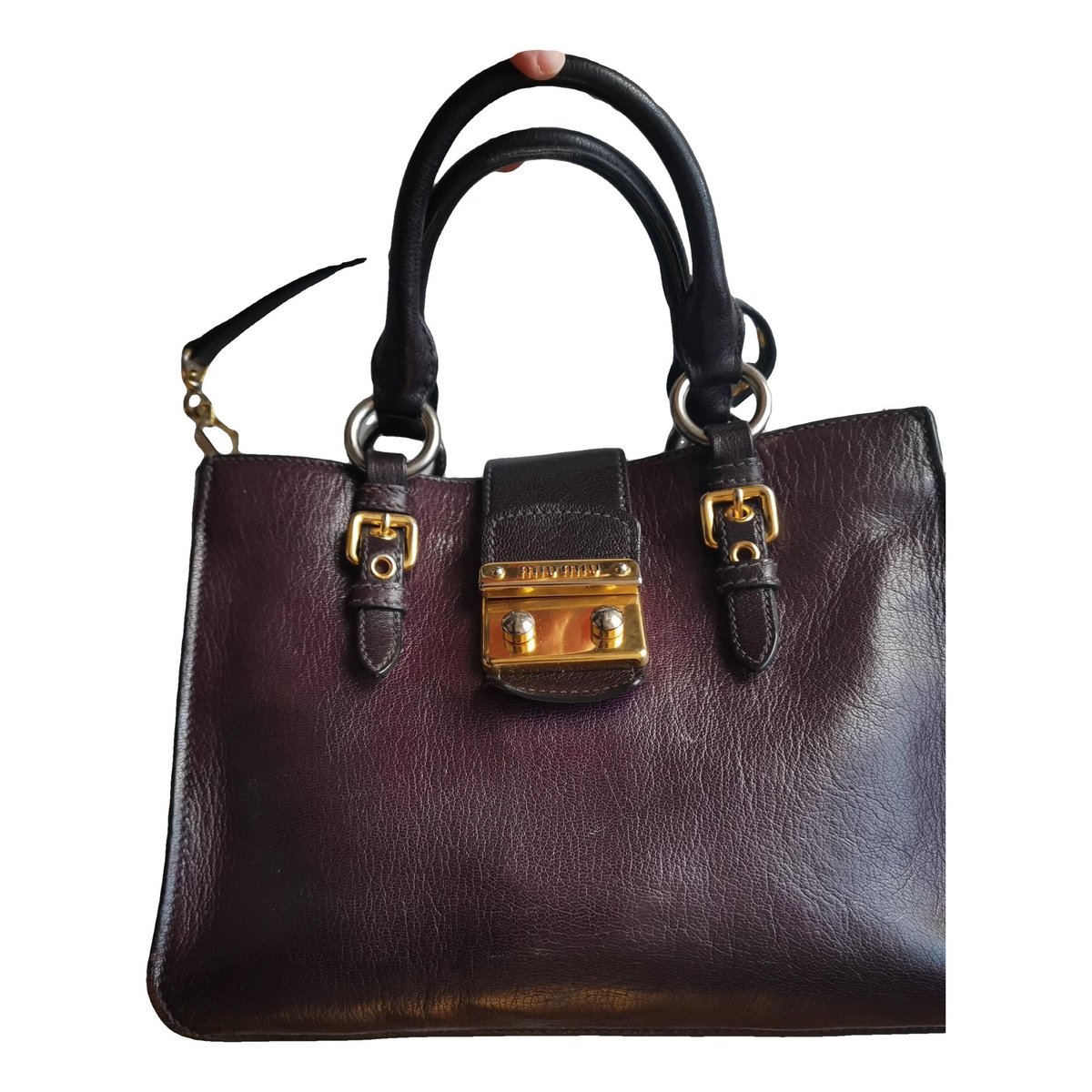 Madras leather handbag