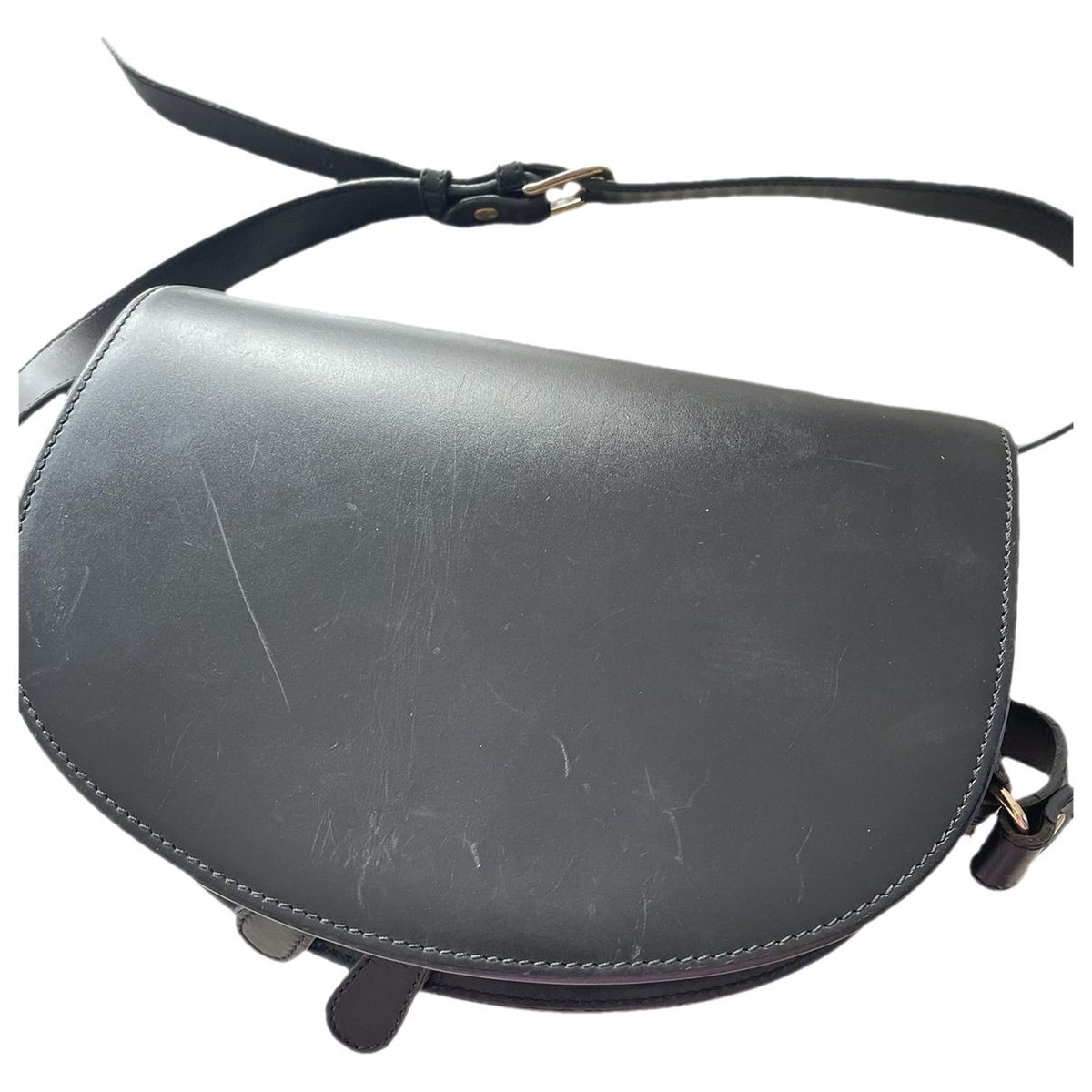 Demi-lune leather crossbody bag