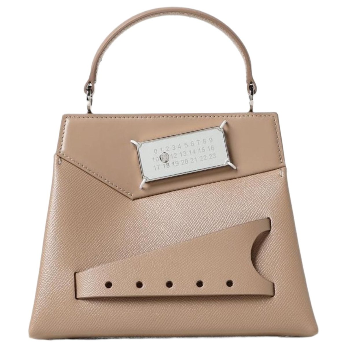 Snatched leather handbag