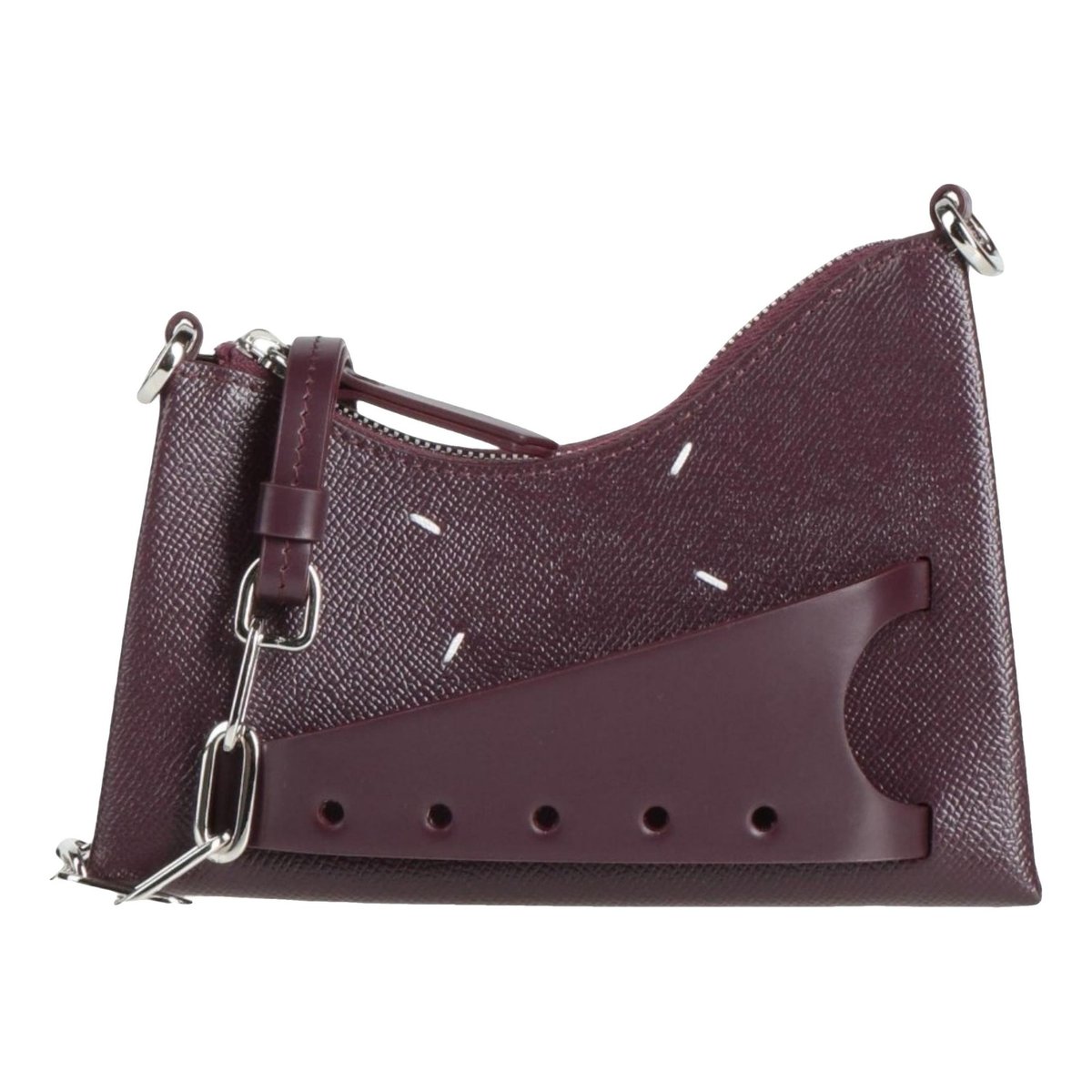 Snatched leather handbag