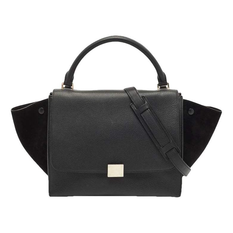 Trapèze leather handbag