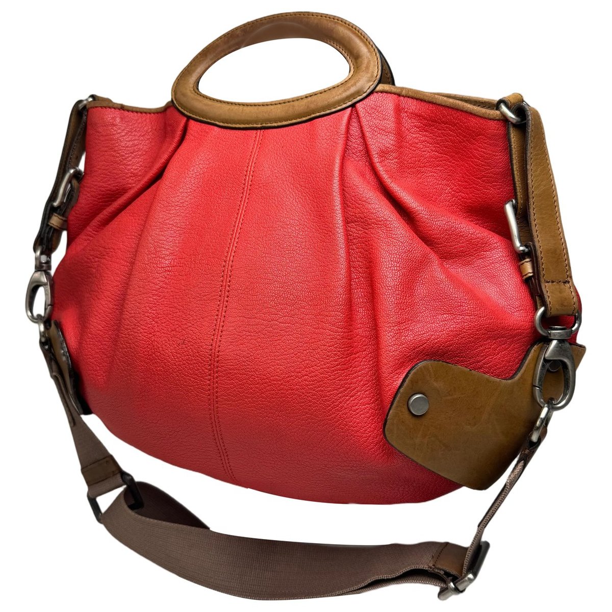 Trunk leather handbag