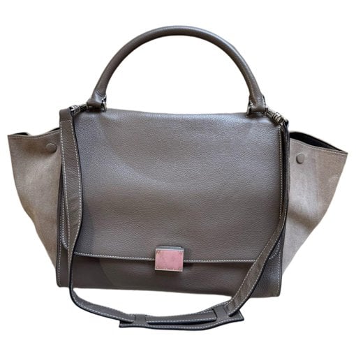 Trapèze leather handbag