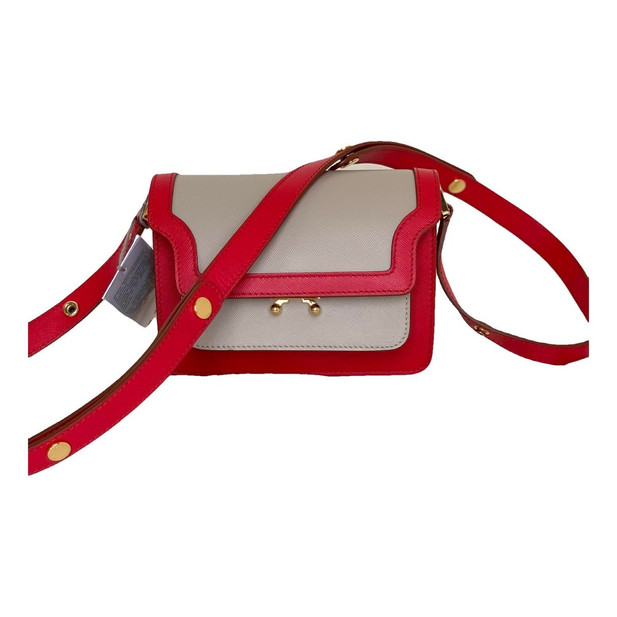 Trunk leather crossbody bag