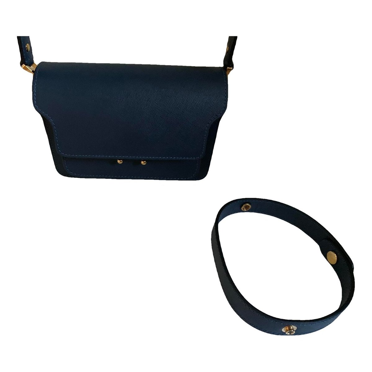 Trunk leather crossbody bag