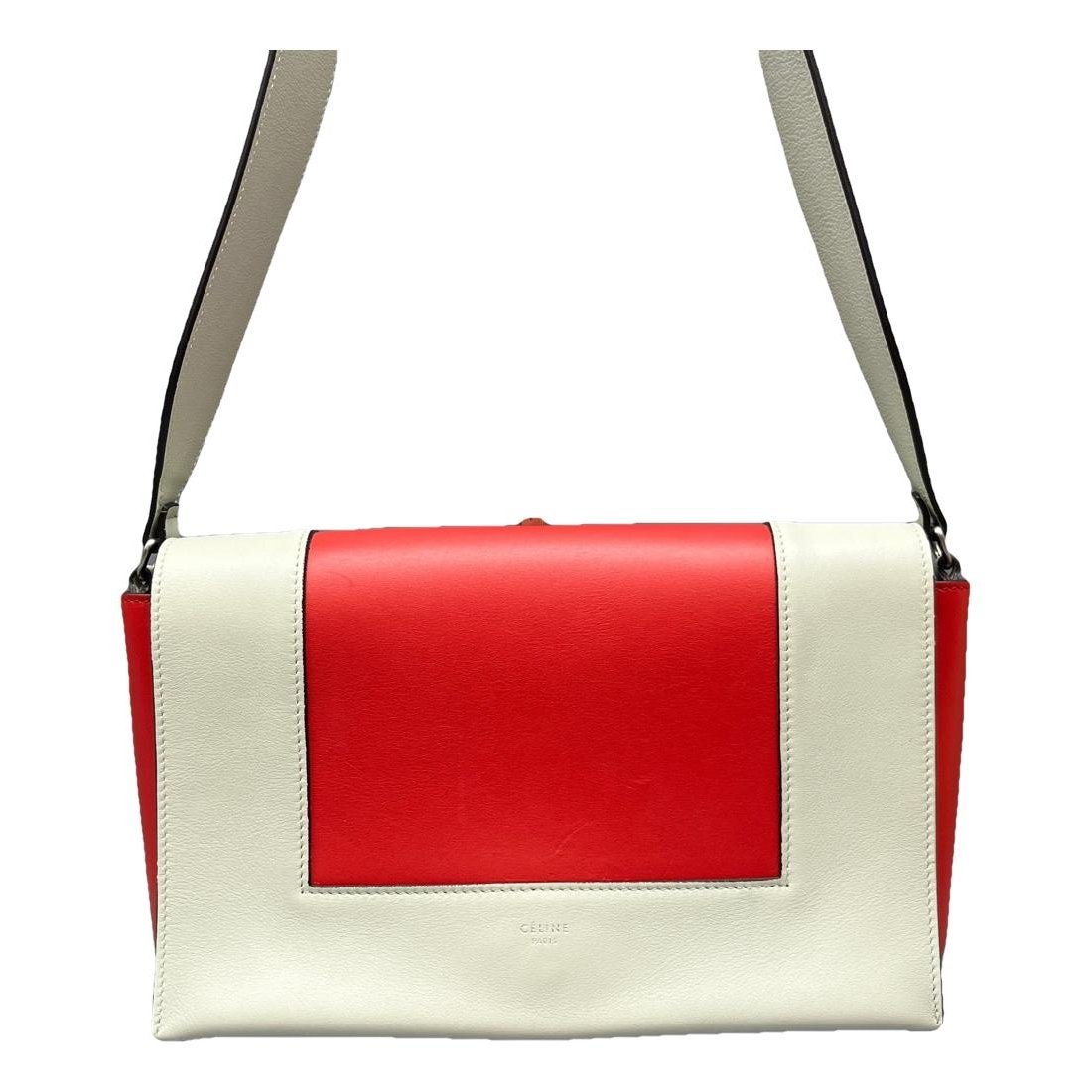 Frame leather handbag