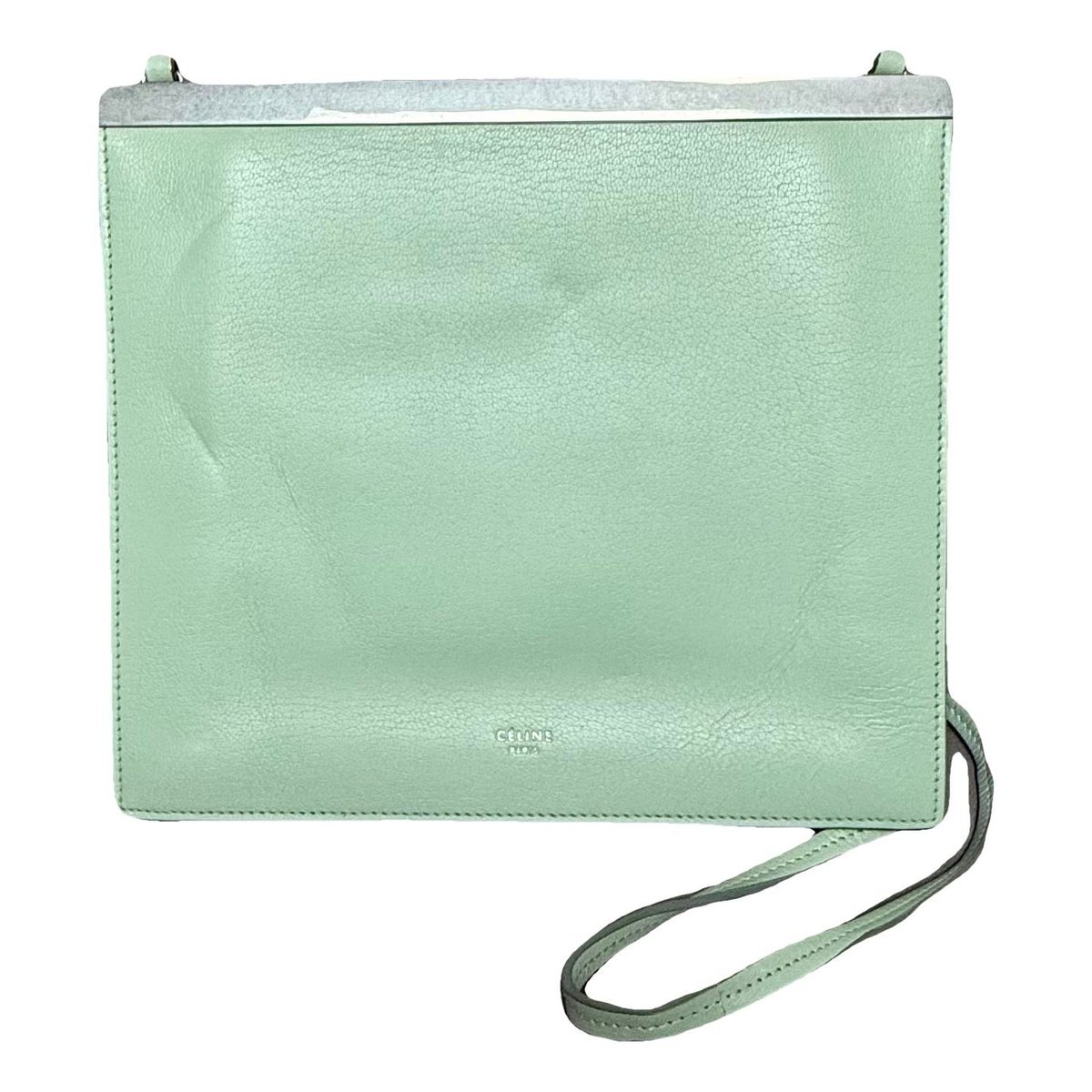 Clasp leather handbag