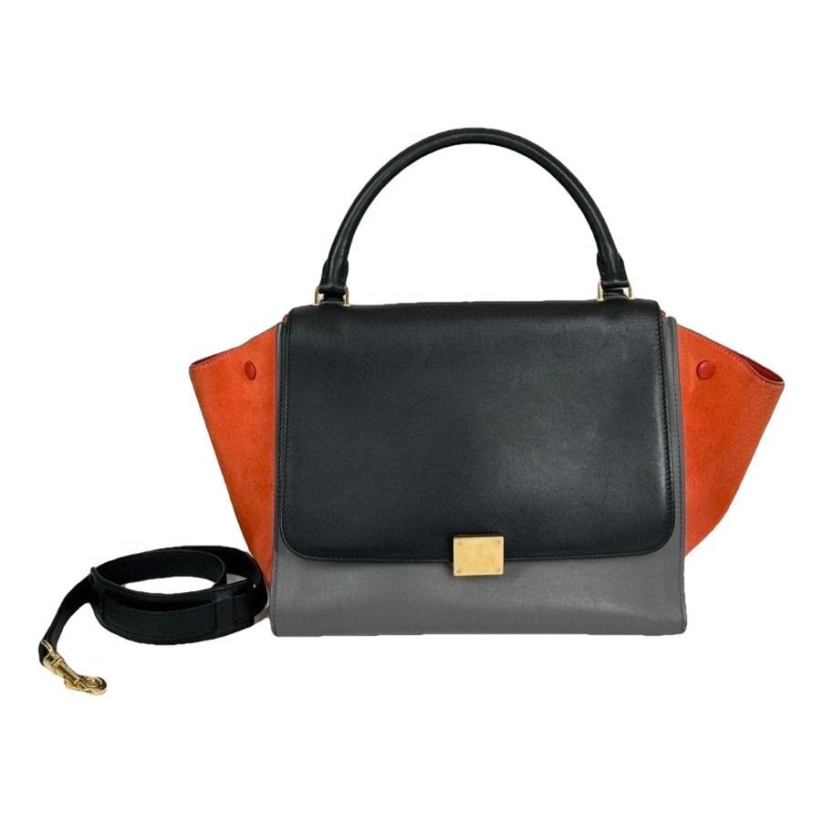 Trapèze leather handbag
