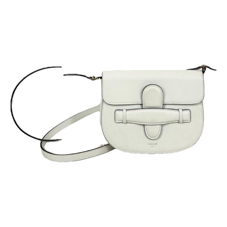 Symmetrical leather handbag