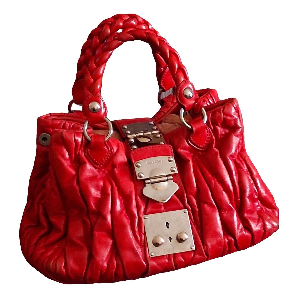 Coffer leather handbag