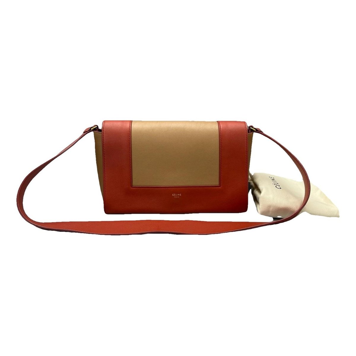 Frame leather handbag