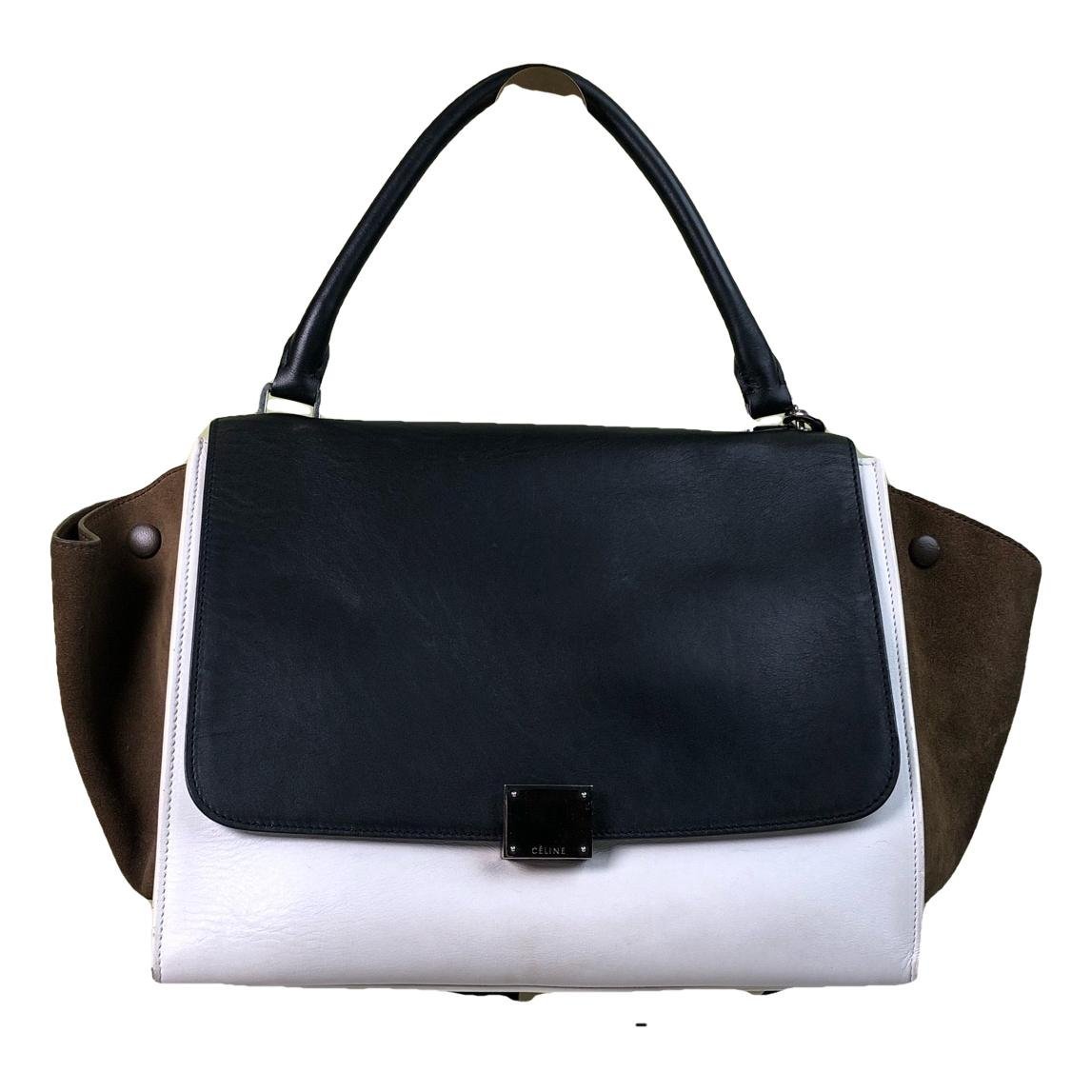 Trapèze leather handbag