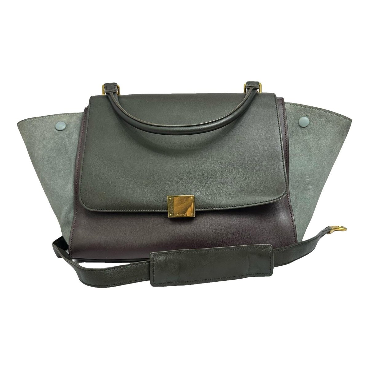 Trapèze leather handbag