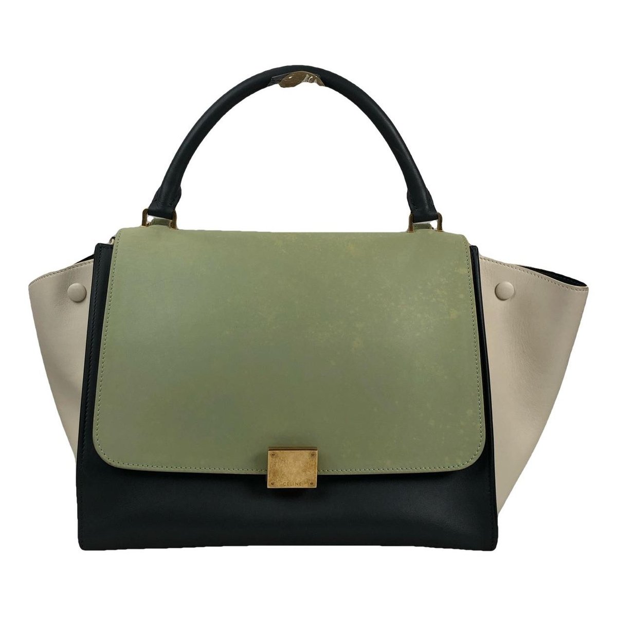 Trapèze leather handbag
