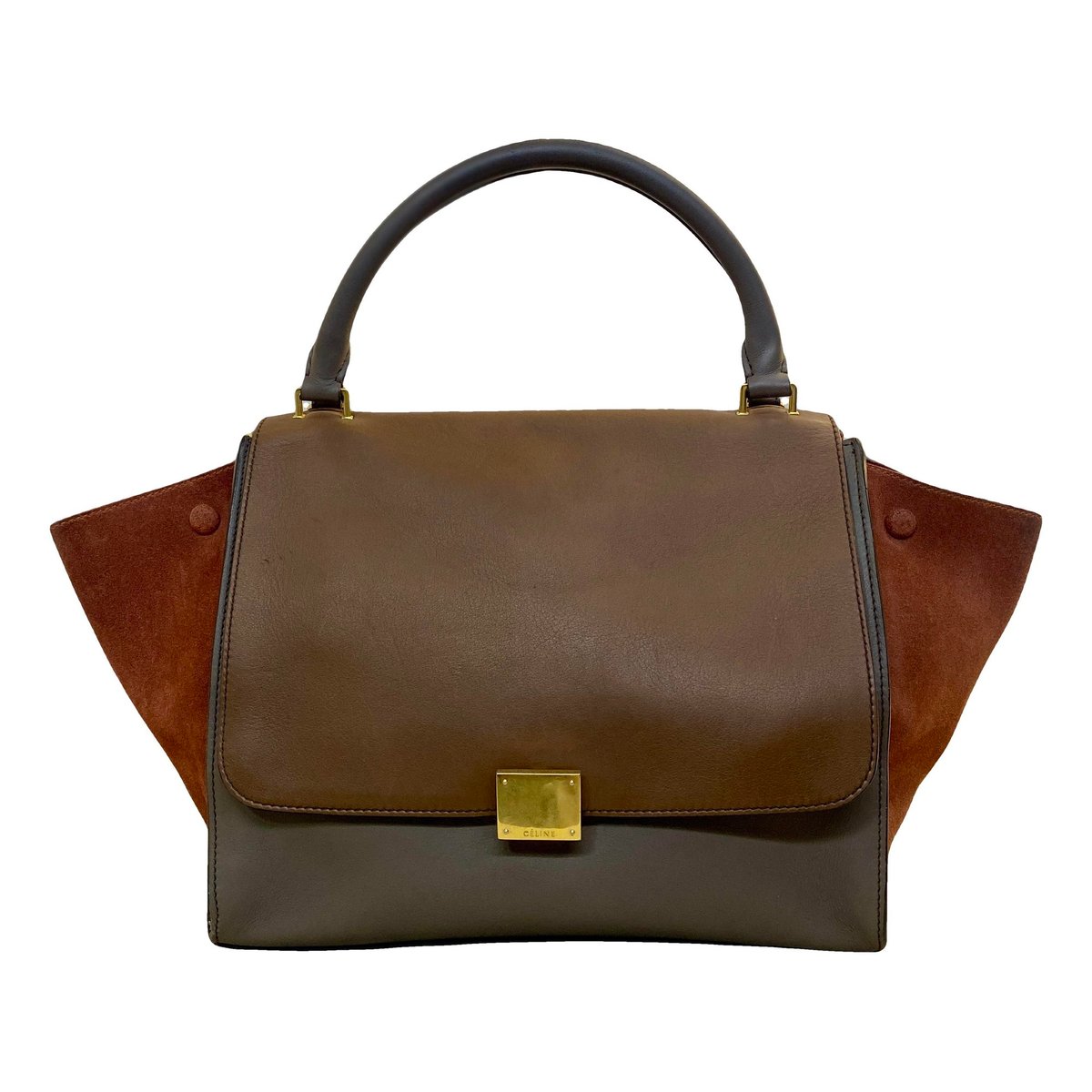 Trapèze leather handbag