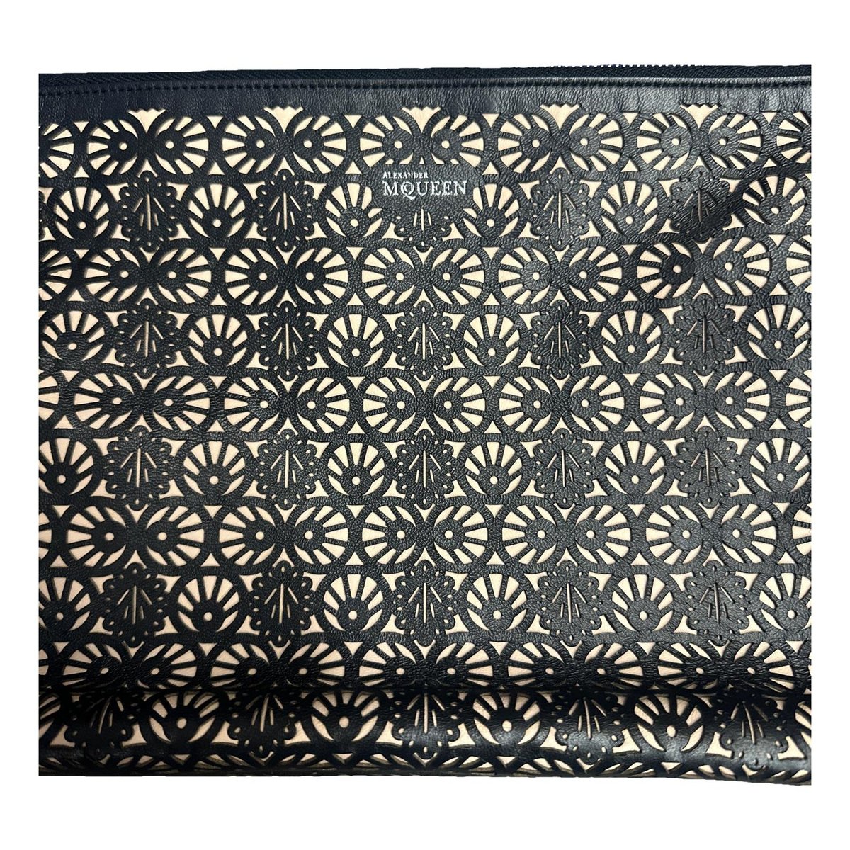 Leather clutch bag