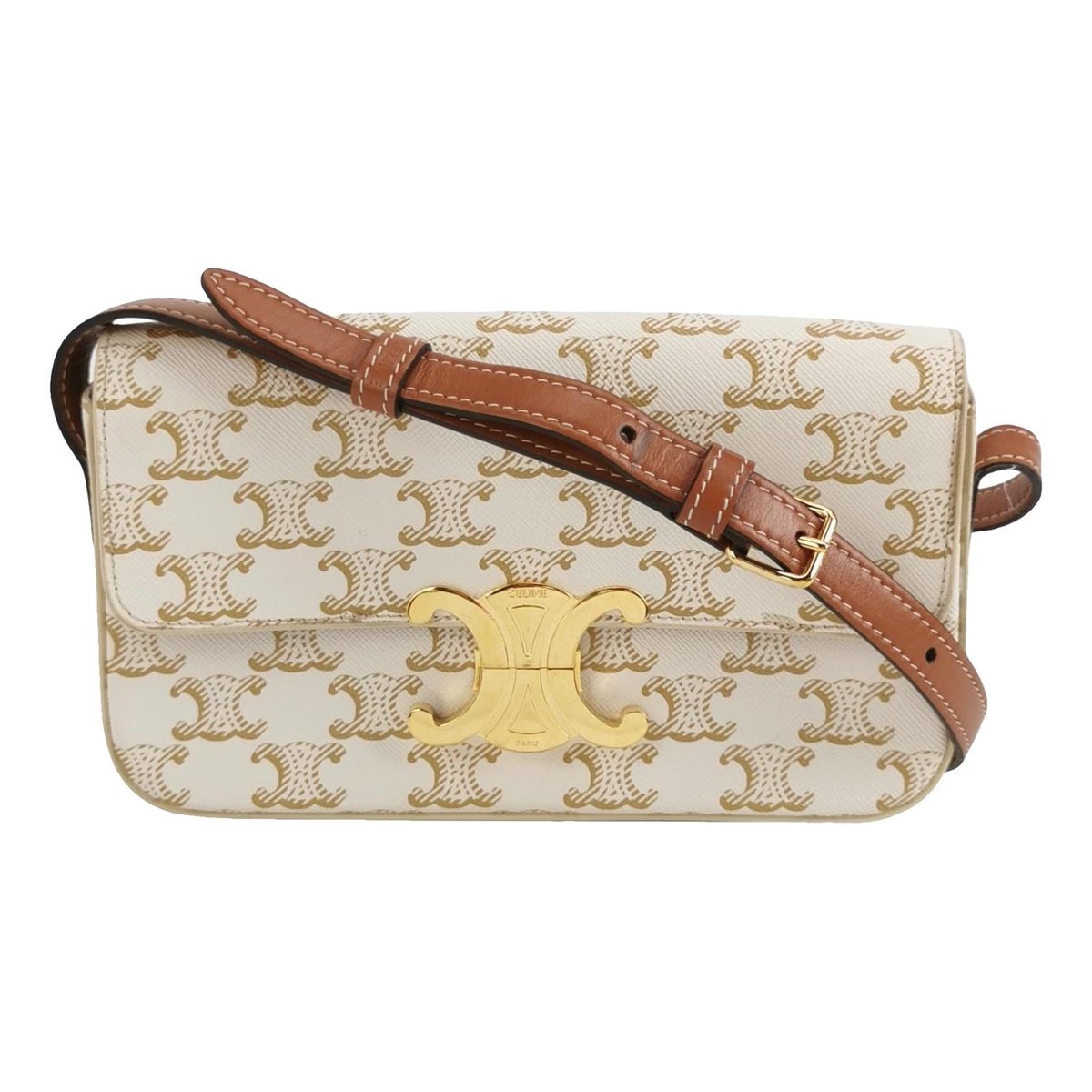 Triomphe chain leather handbag
