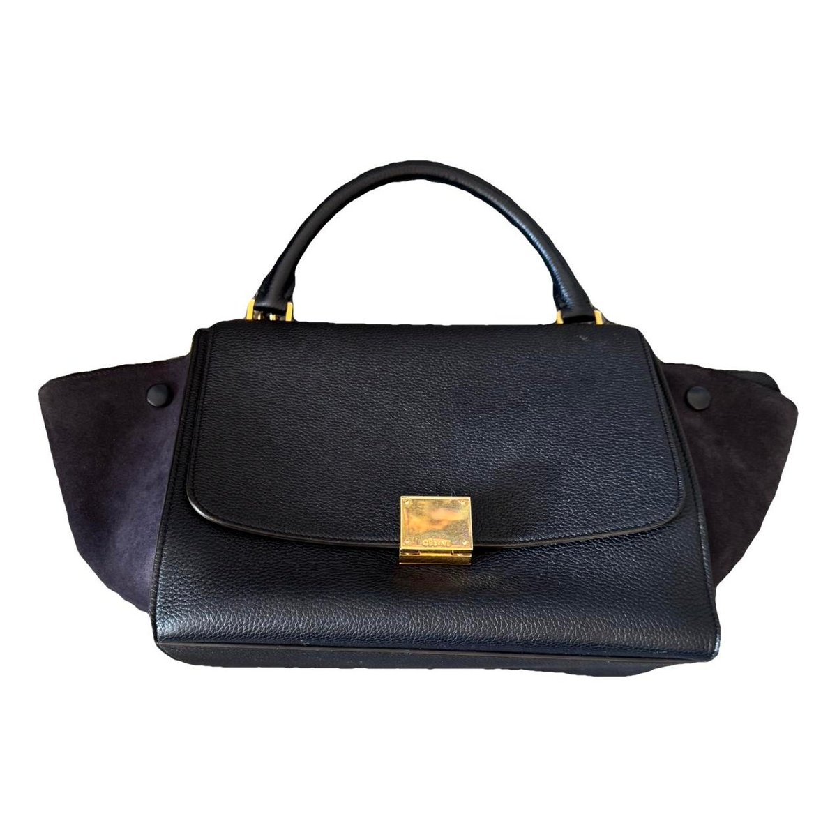 Trapèze leather handbag