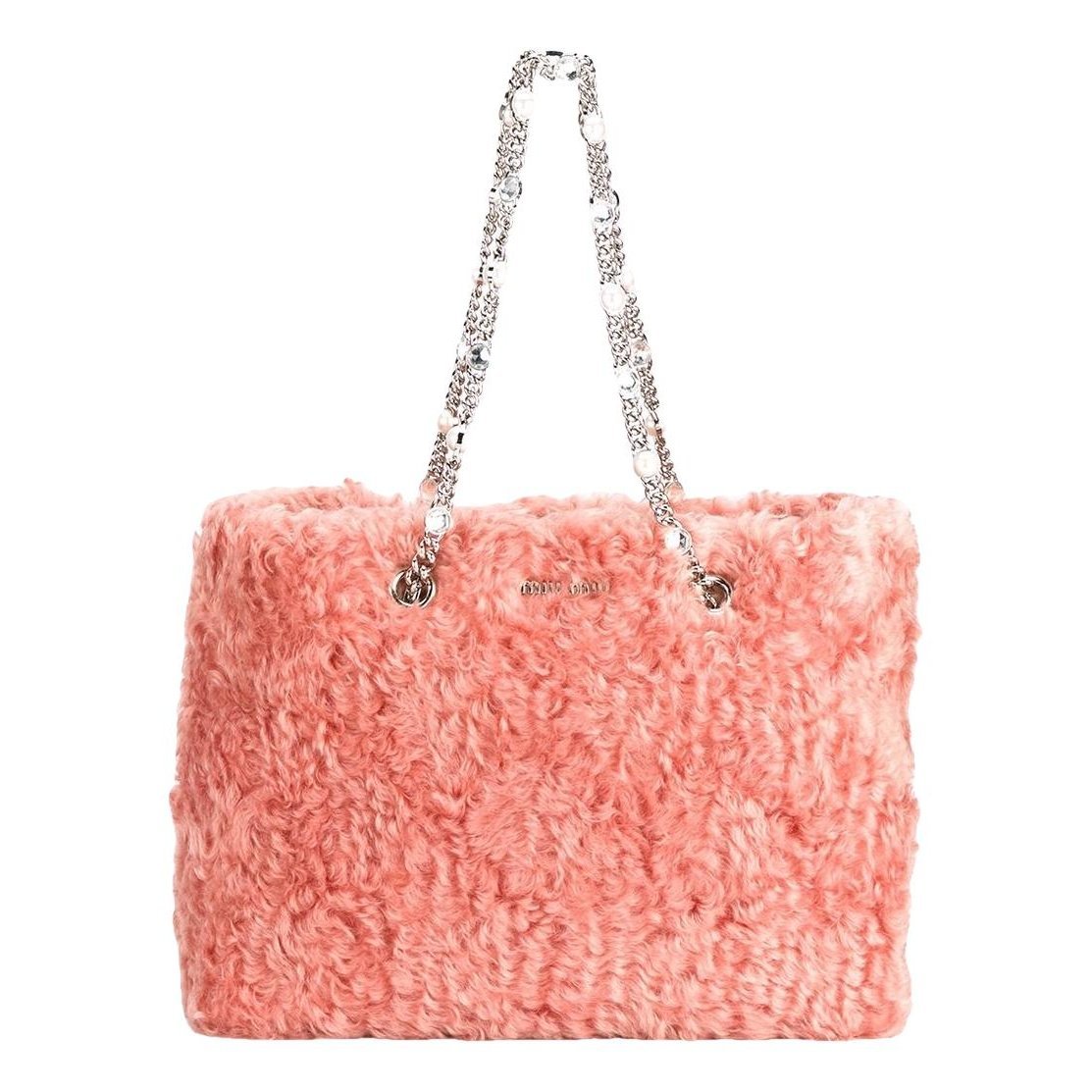 Miu Crystal faux fur handbag