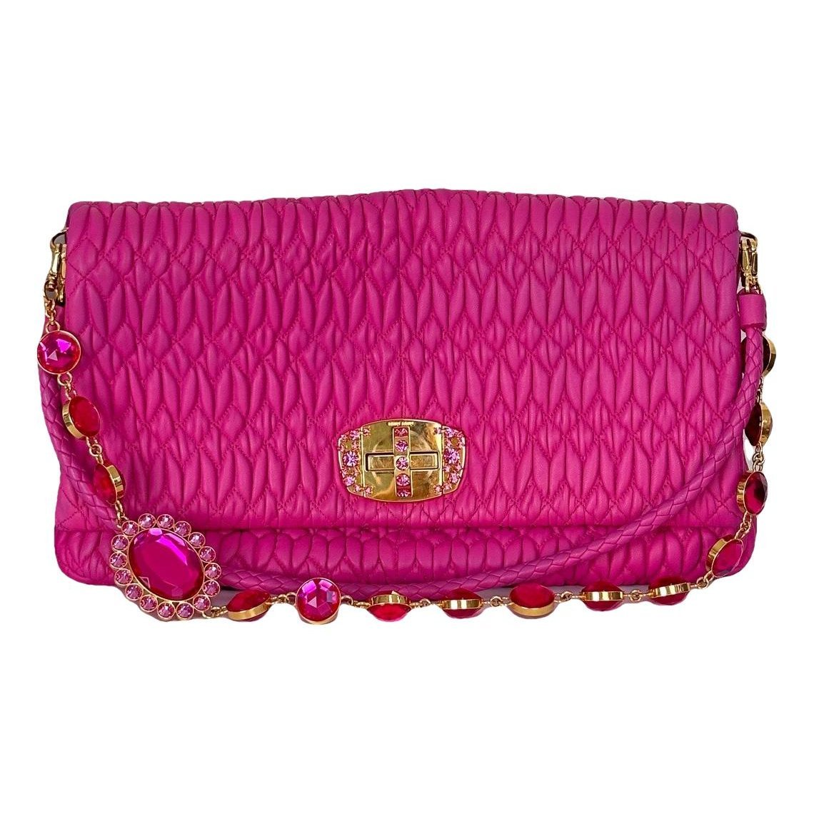 Miu Crystal leather handbag