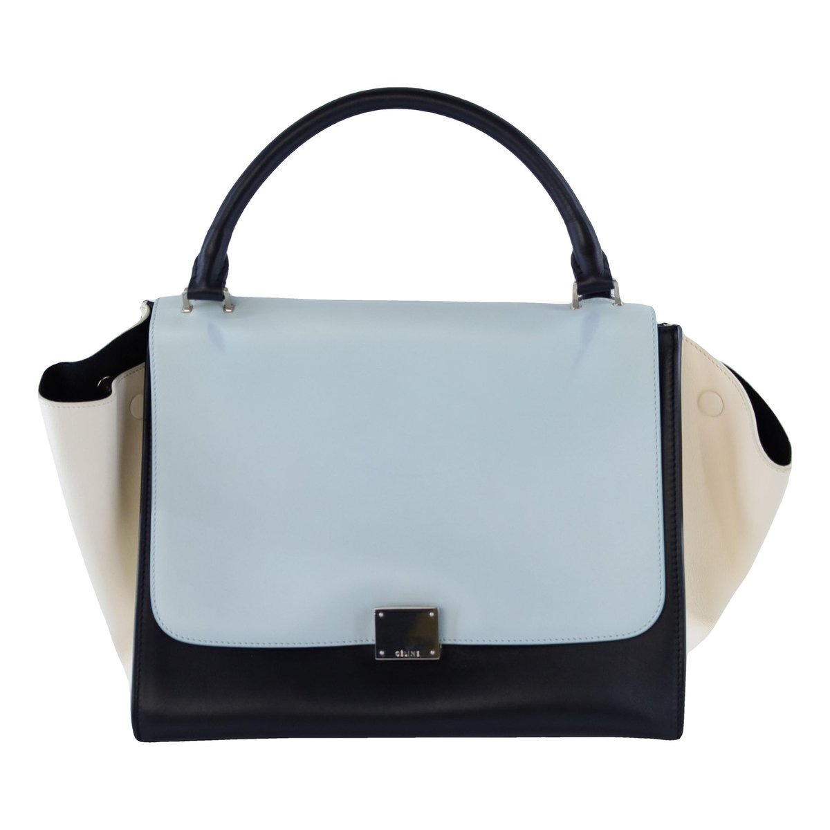 Trapèze leather handbag