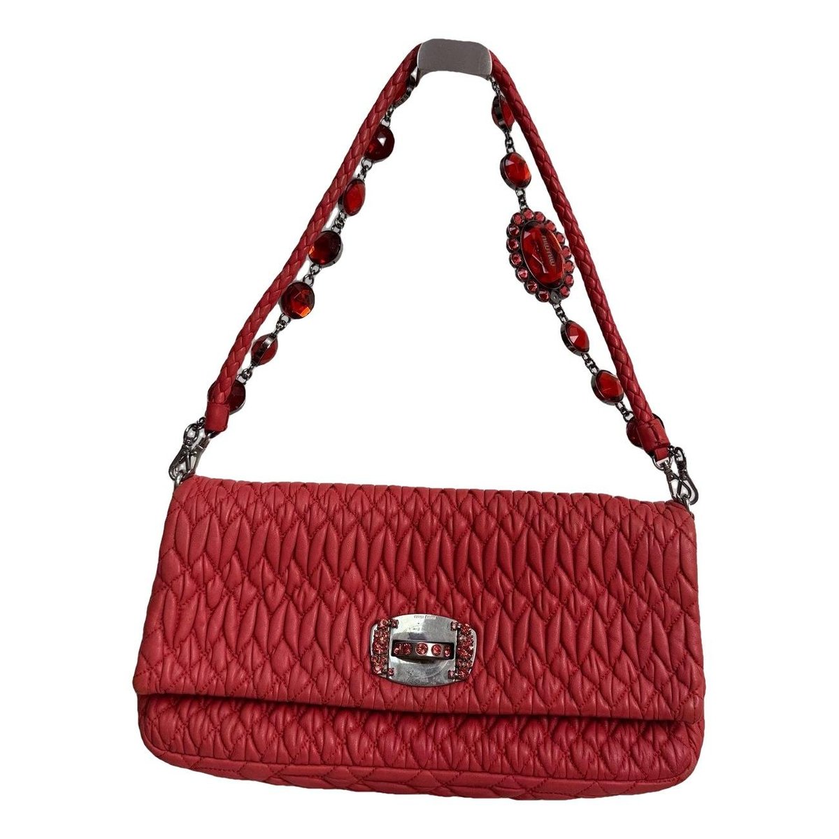 Miu Crystal leather handbag