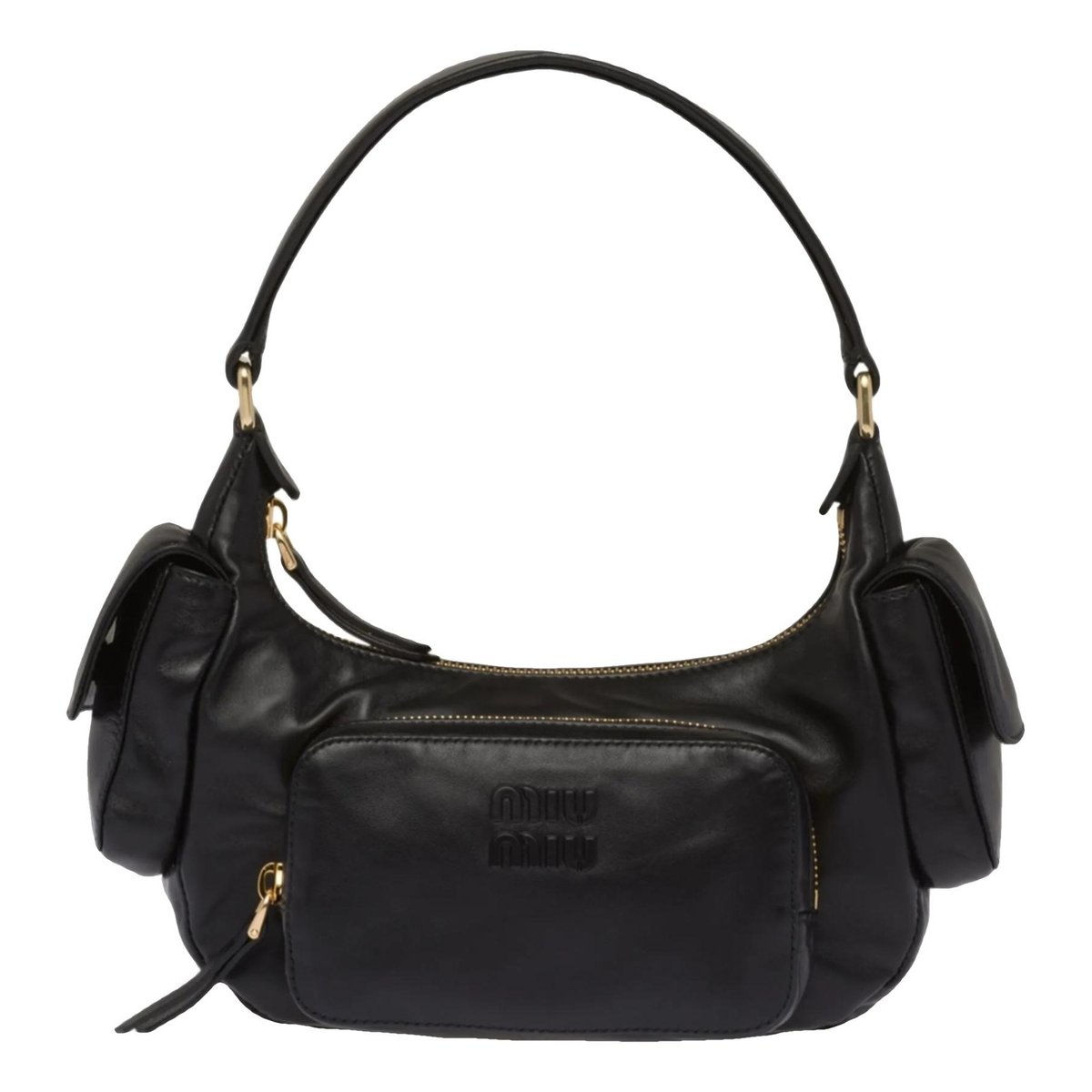 Pocket leather handbag