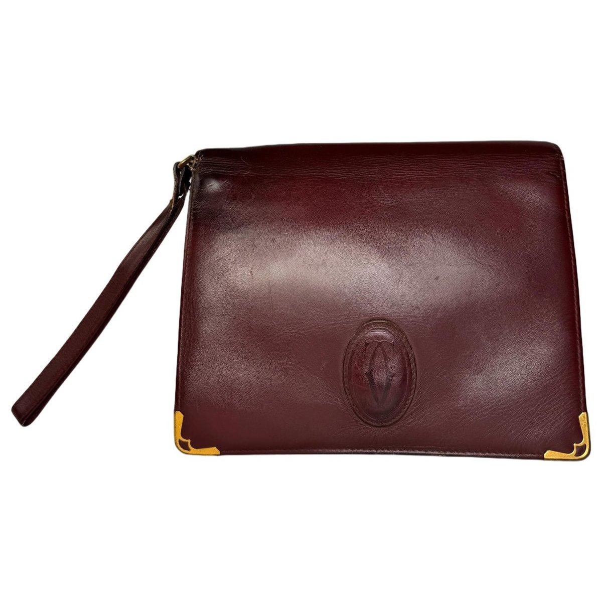 C leather clutch bag