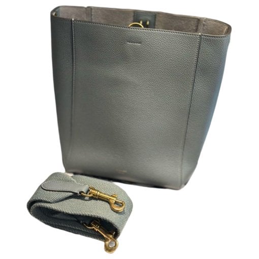 Clasp Bucket leather handbag