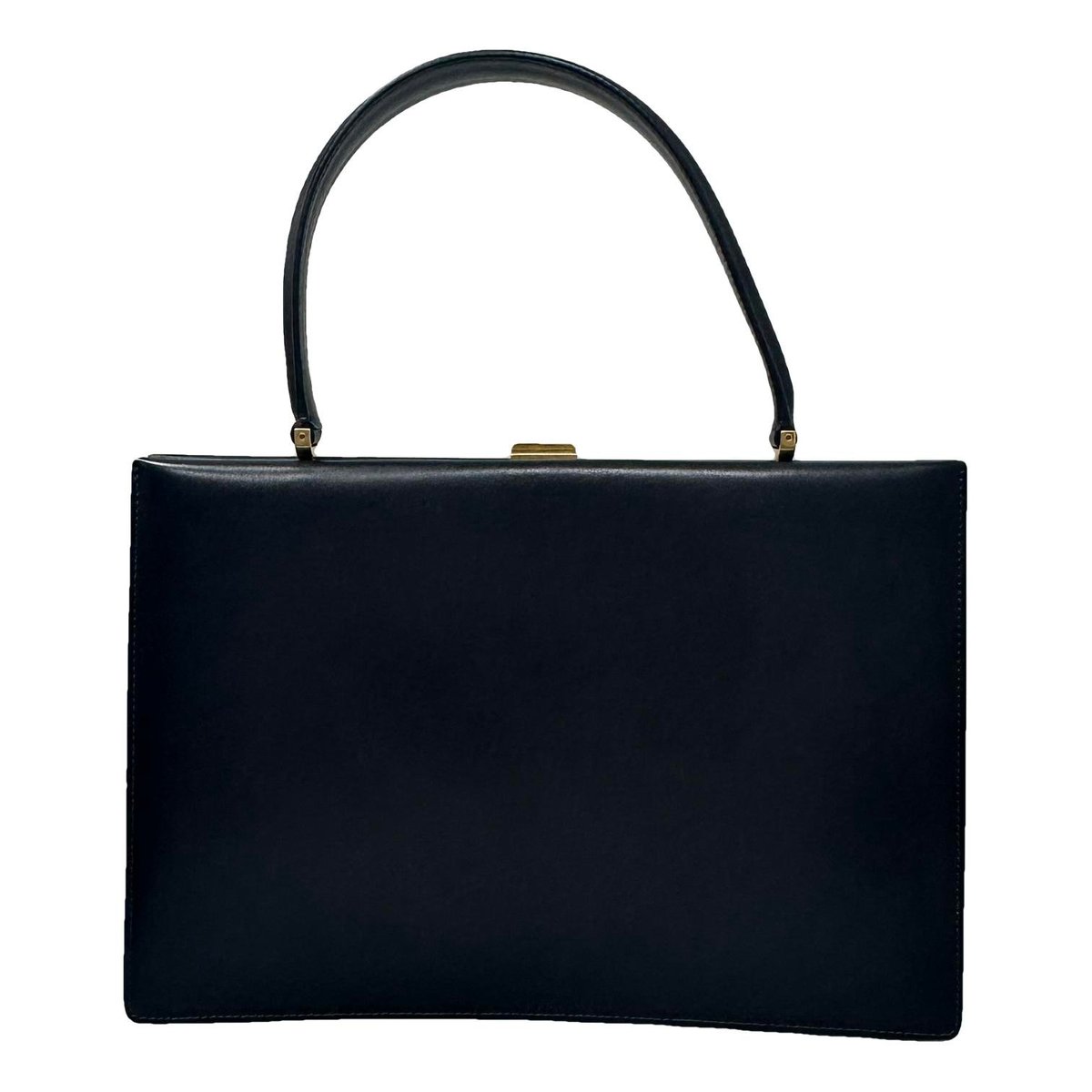 Clasp leather handbag